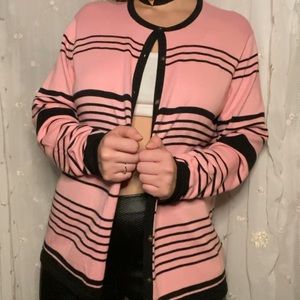 Grease Vibes Pink & Black Striped Sweater👚👚
